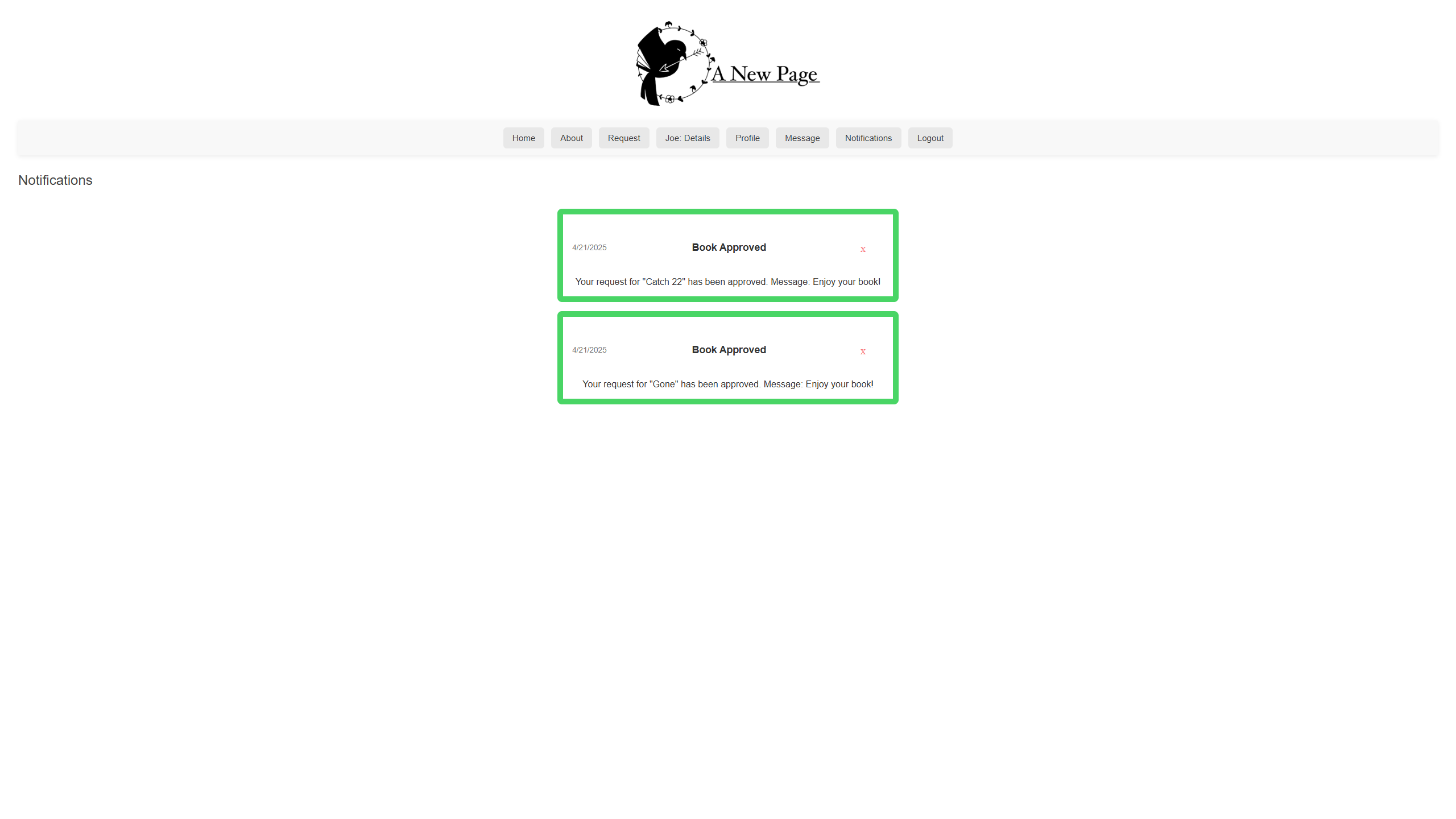 Inmate page screenshot